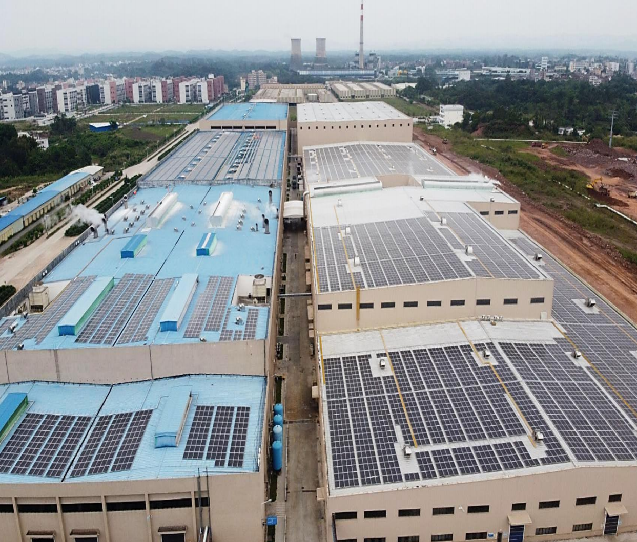 Industrial rooftop solar installation shown in the C&S Paper reference project